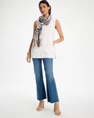 Long Linen Sleeveless Vest click to view larger image.