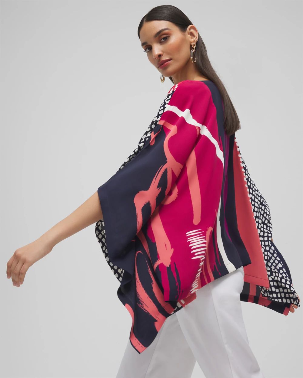 Abstract Print Poncho
