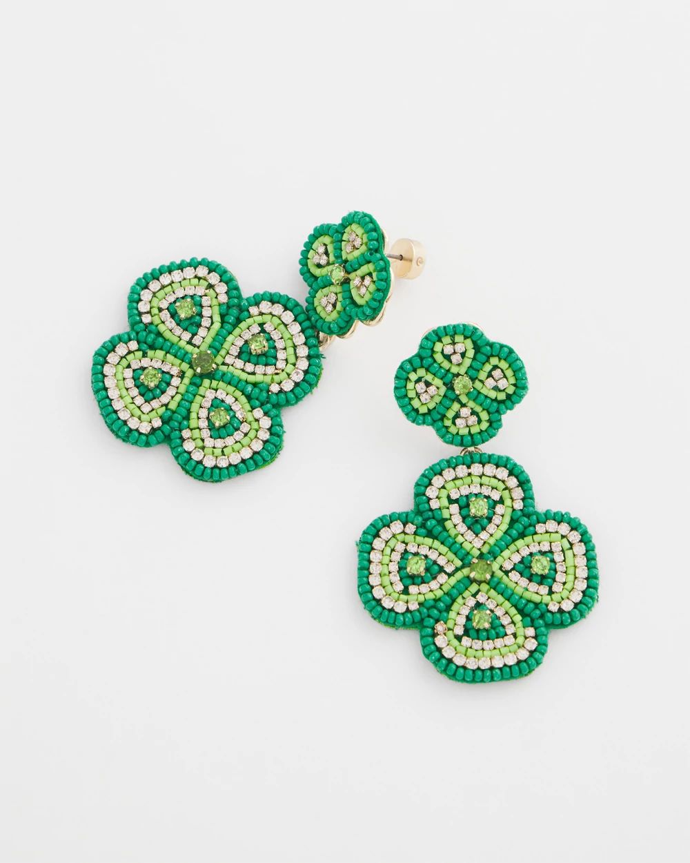 Clover Drop On Post Earrings