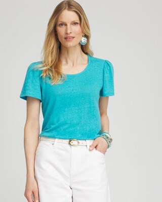 Linen Flutter Sleeve Tee click to view larger image.