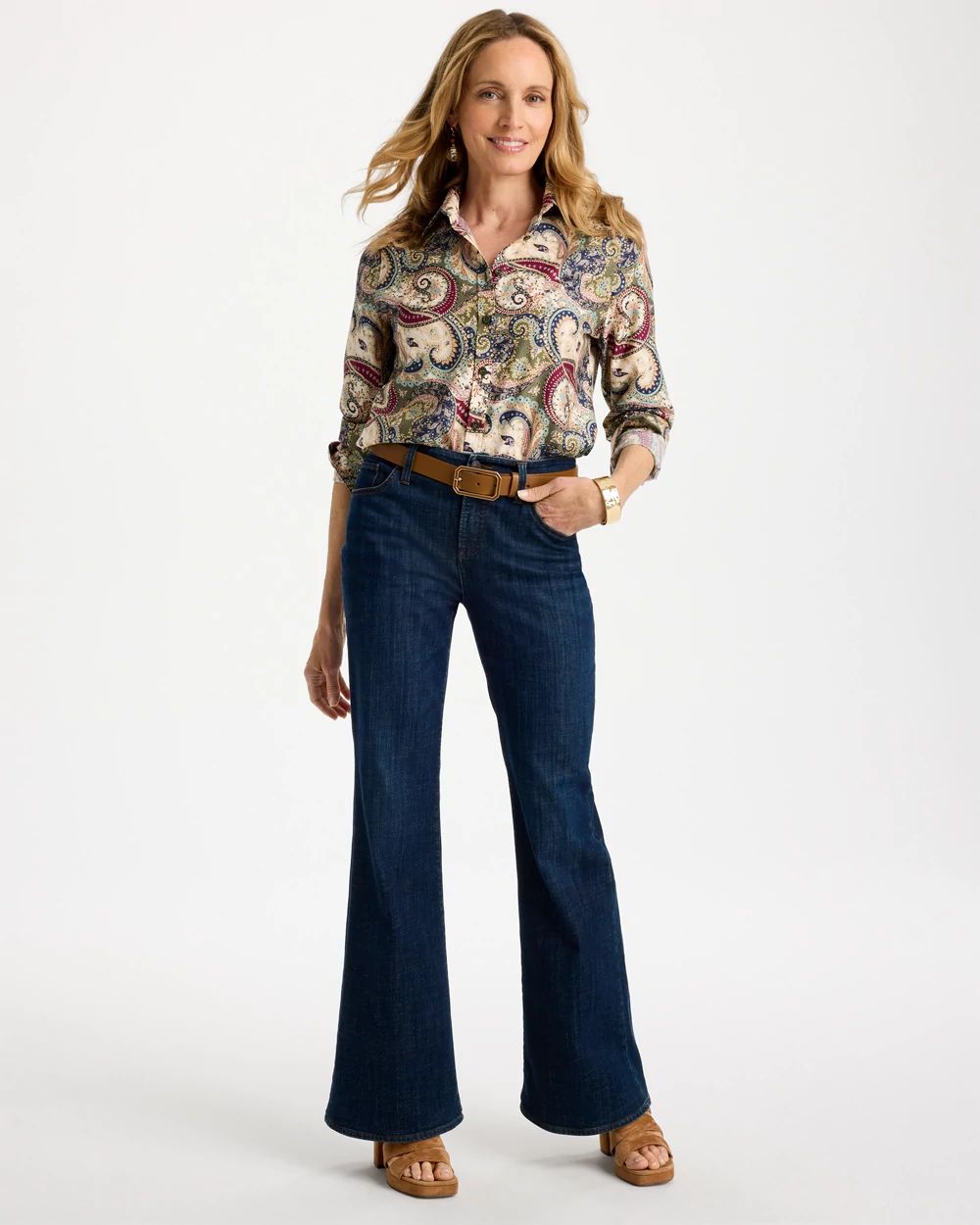 Paisley No Iron™ Stretch Shirt click to view larger image.