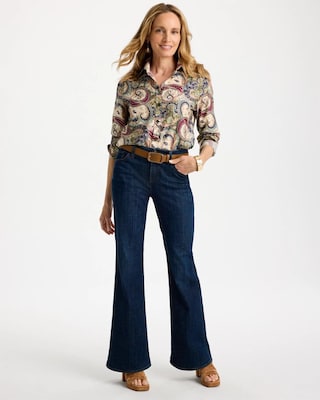 Paisley No Iron™ Stretch Shirt click to view larger image.