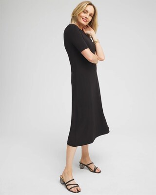 Elbow Sleeve Midi Dress
