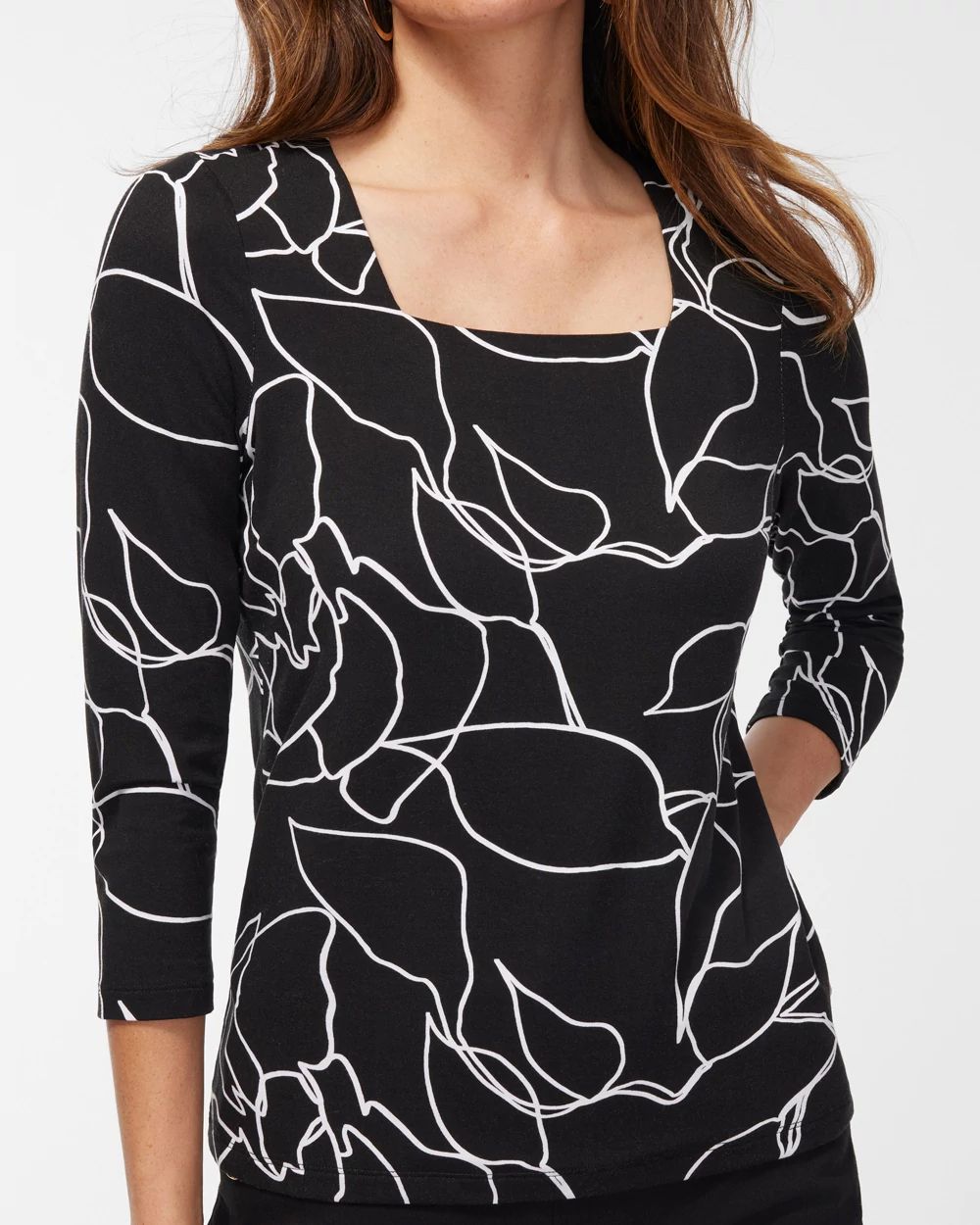 Touch of Cool Lines Square Neck Tee