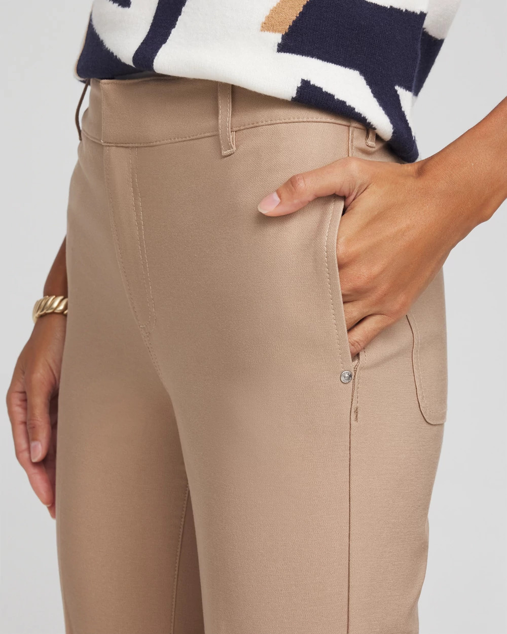 Cotton Straight Ankle Trousers