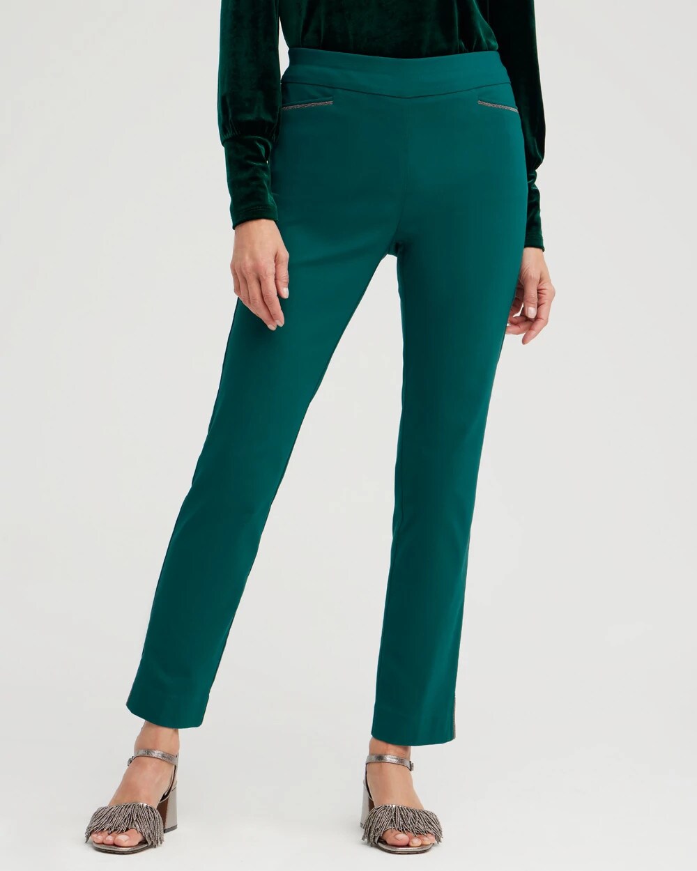 Brigitte Beaded Detail Ankle Pants