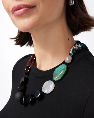 Adjustable Beaded Scarf Necklace