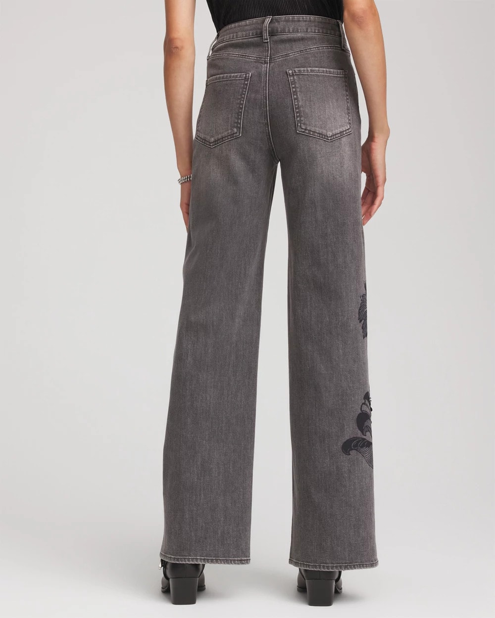 Printed High-Rise Wide-Leg Jean