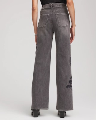 Printed High-Rise Wide-Leg Jean click to view larger image.