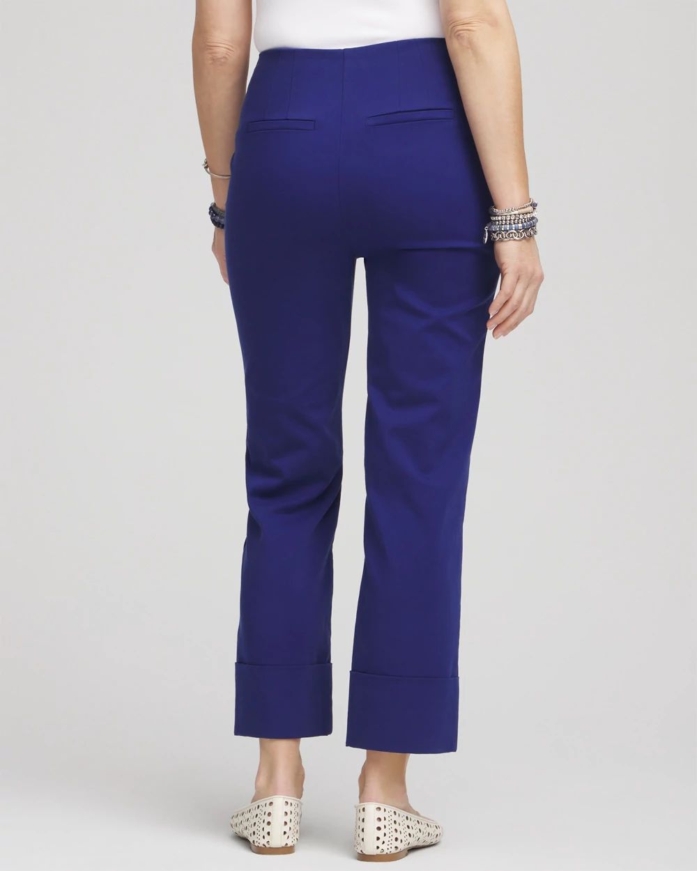 Stretch Sateen Cropped Pants