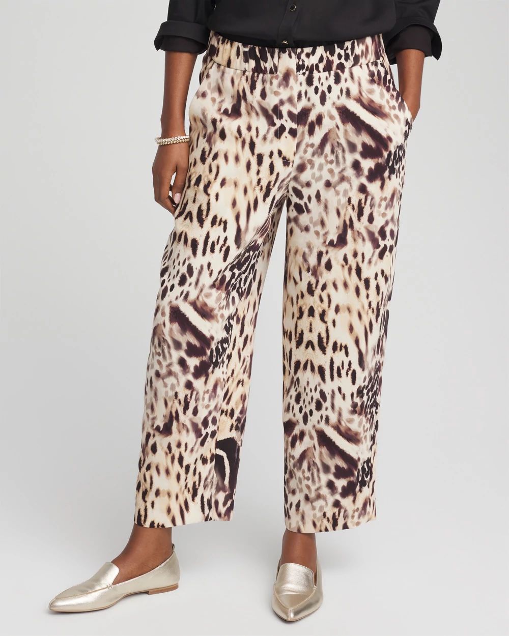 Bengal Marks Crepe Tapered Ankle Pants