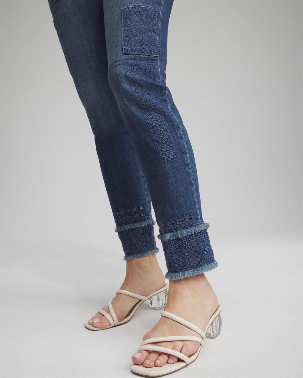 Girlfriend Double Fray Ankle Jeans