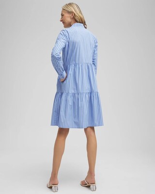 Poplin Stripe Shirt Dress click to view larger image.