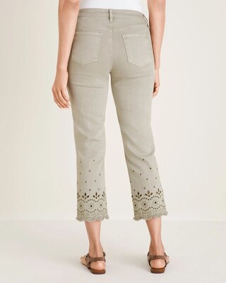 So Slimming Eyelet-Hem Girlfriend Crops