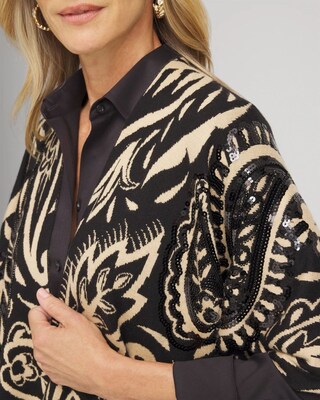 Embellished Paisley Sweater Ruana