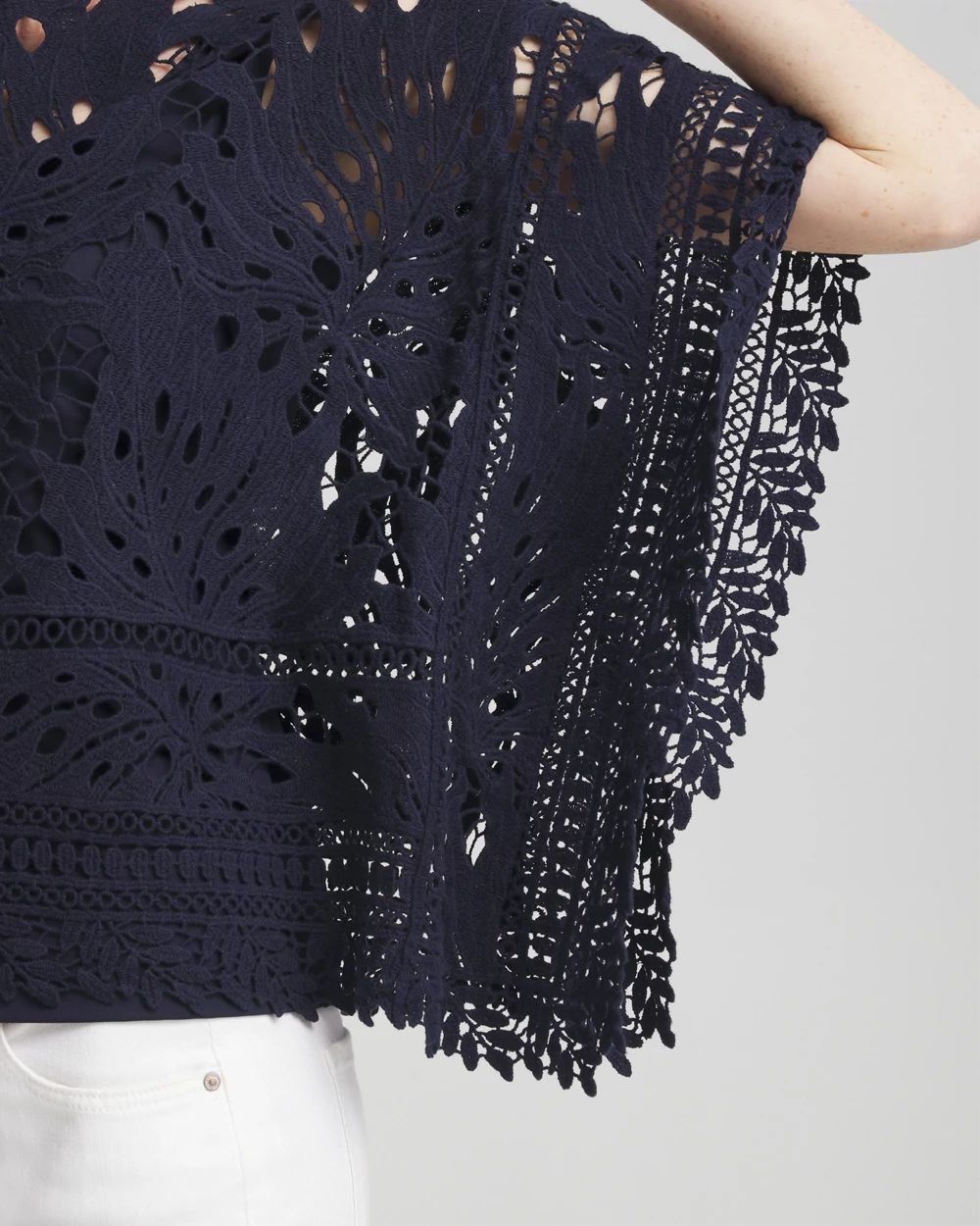 Lace Crochet Poncho click to view larger image.