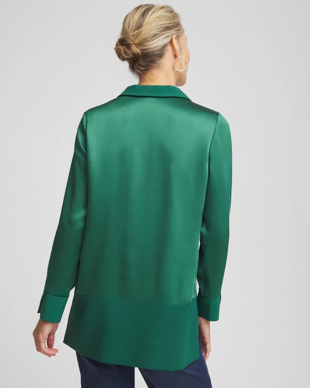 Relaxed Stretch Satin Tunic
