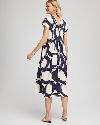Printed Silk-Twill Popover Midi Dress click to view larger image.