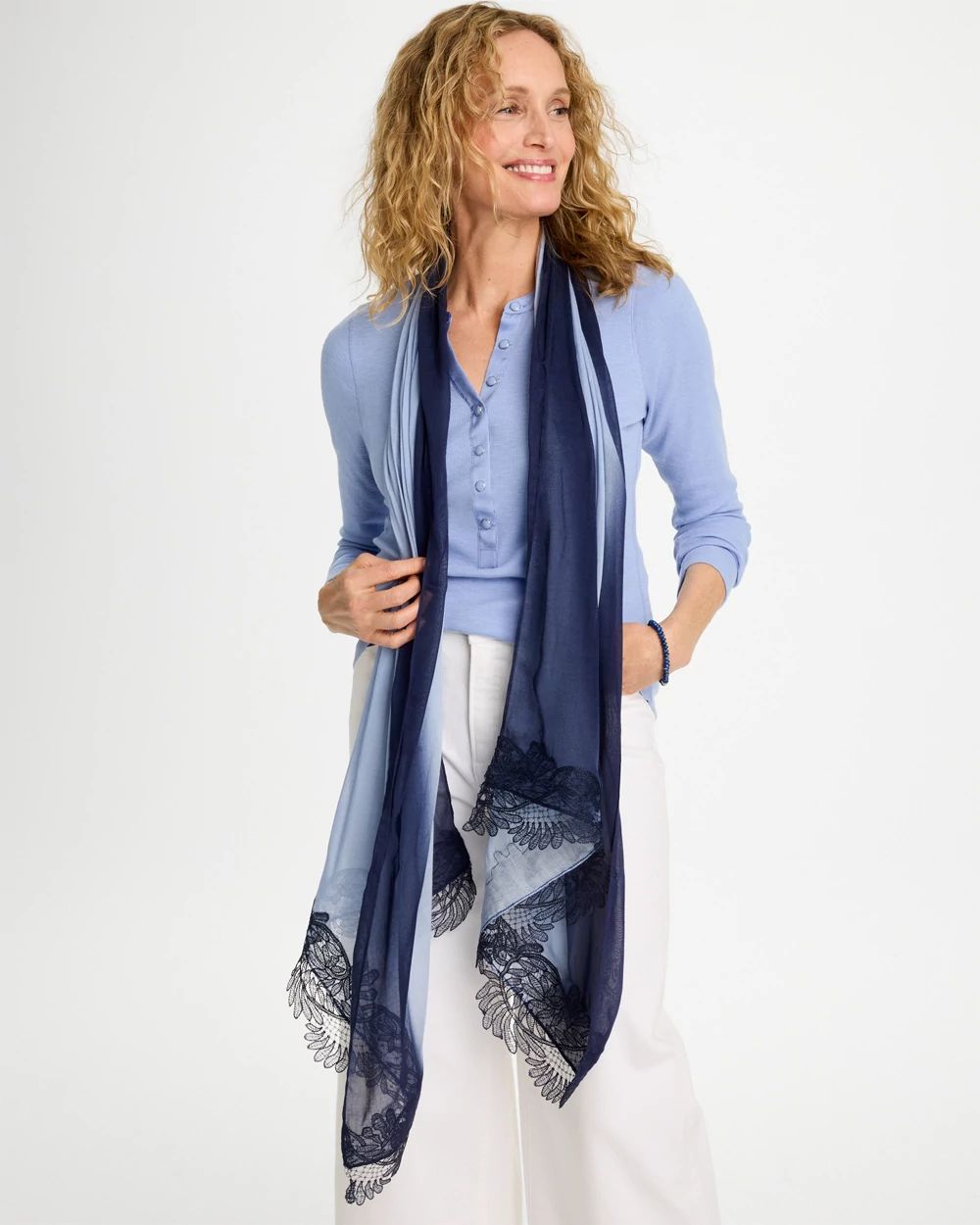 Ombre Lace Oblong Scarf click to view larger image.