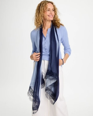 Ombre Lace Oblong Scarf click to view larger image.