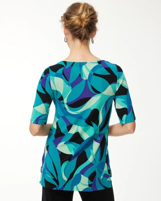 Travelers Print Hem Detail Tunic