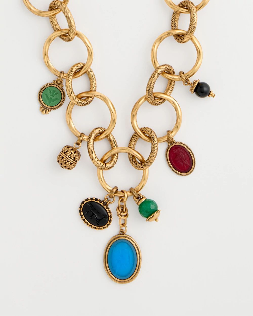 Charm Link Pendant Necklace click to view larger image.