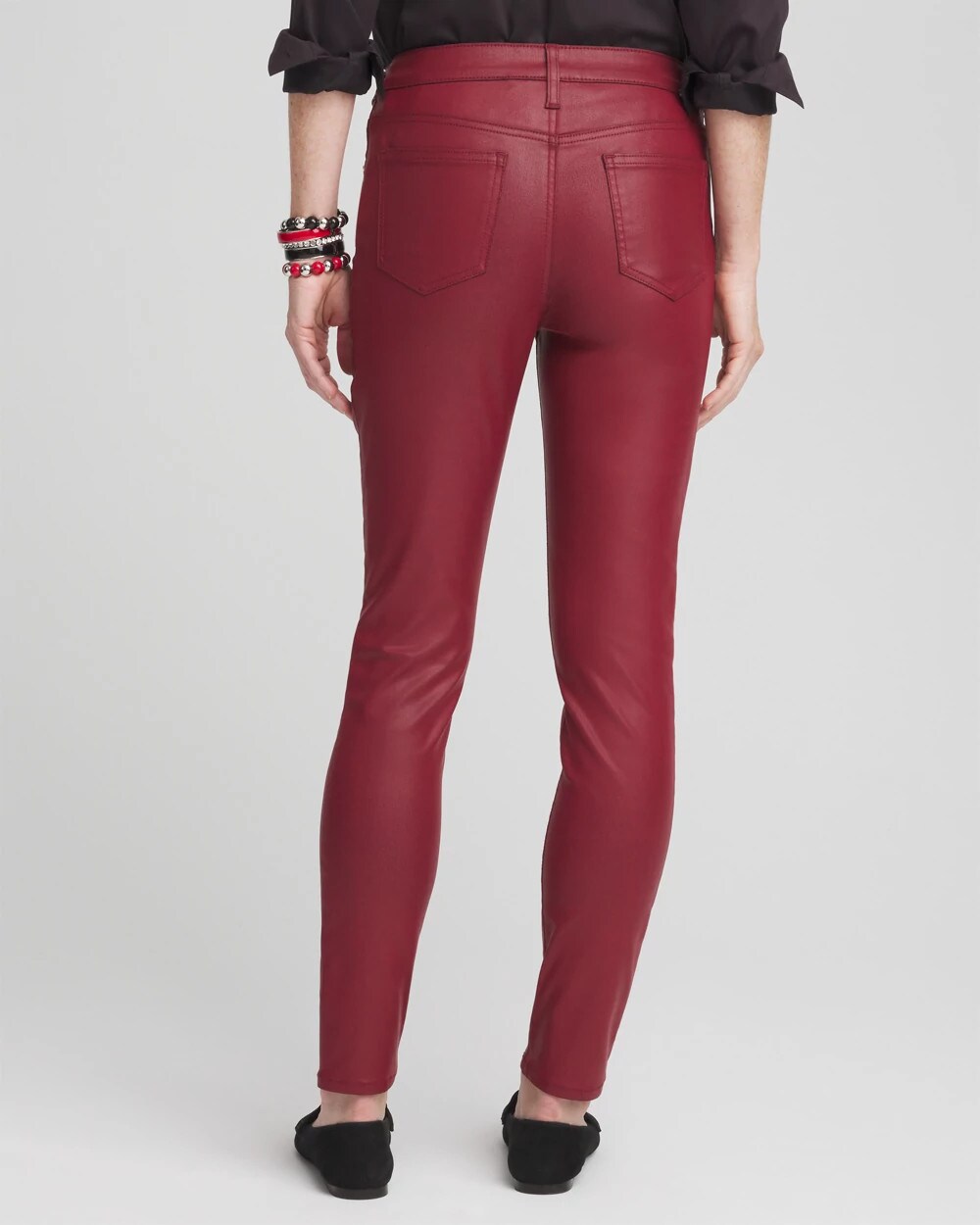 Petite Coated Denim Girlfriend Ankle Jeans