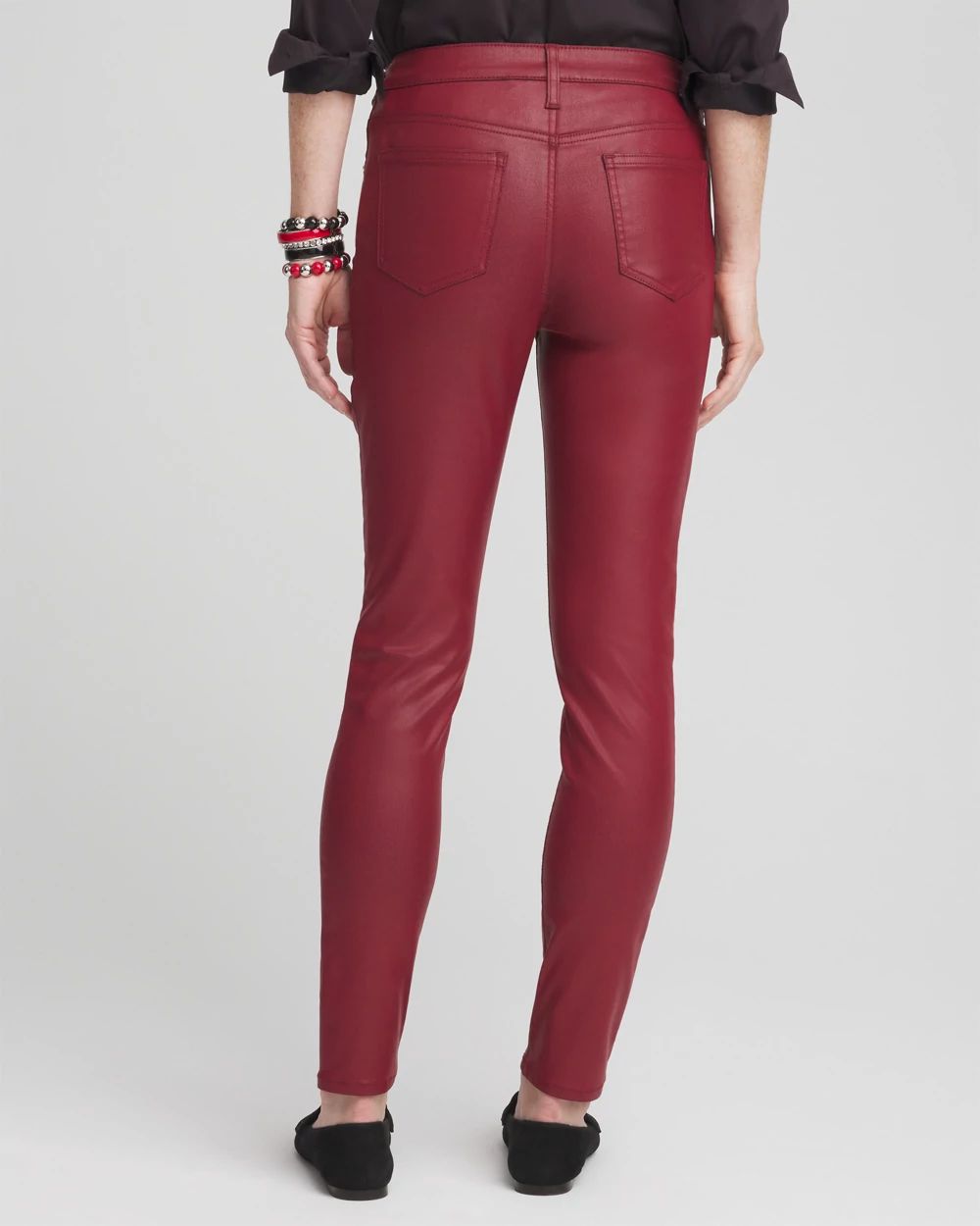 Petite Coated Denim Girlfriend Ankle Jeans click to view larger image.