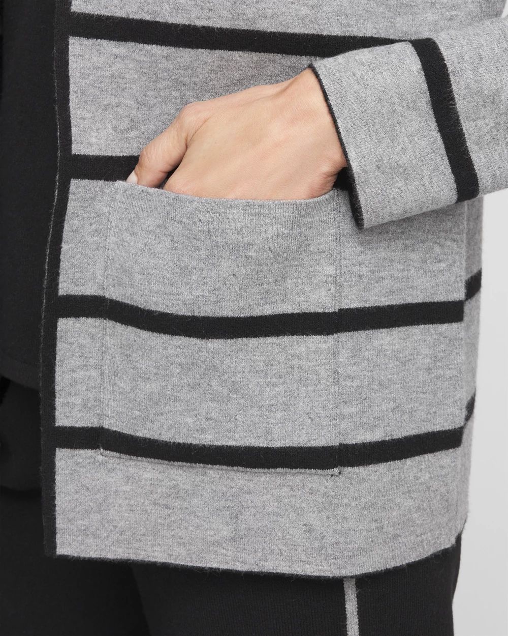 Zenergy® Luxe Reversible Stripe Cardigan click to view larger image.