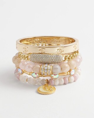 Gold Tone Stone Cuff Bracelet