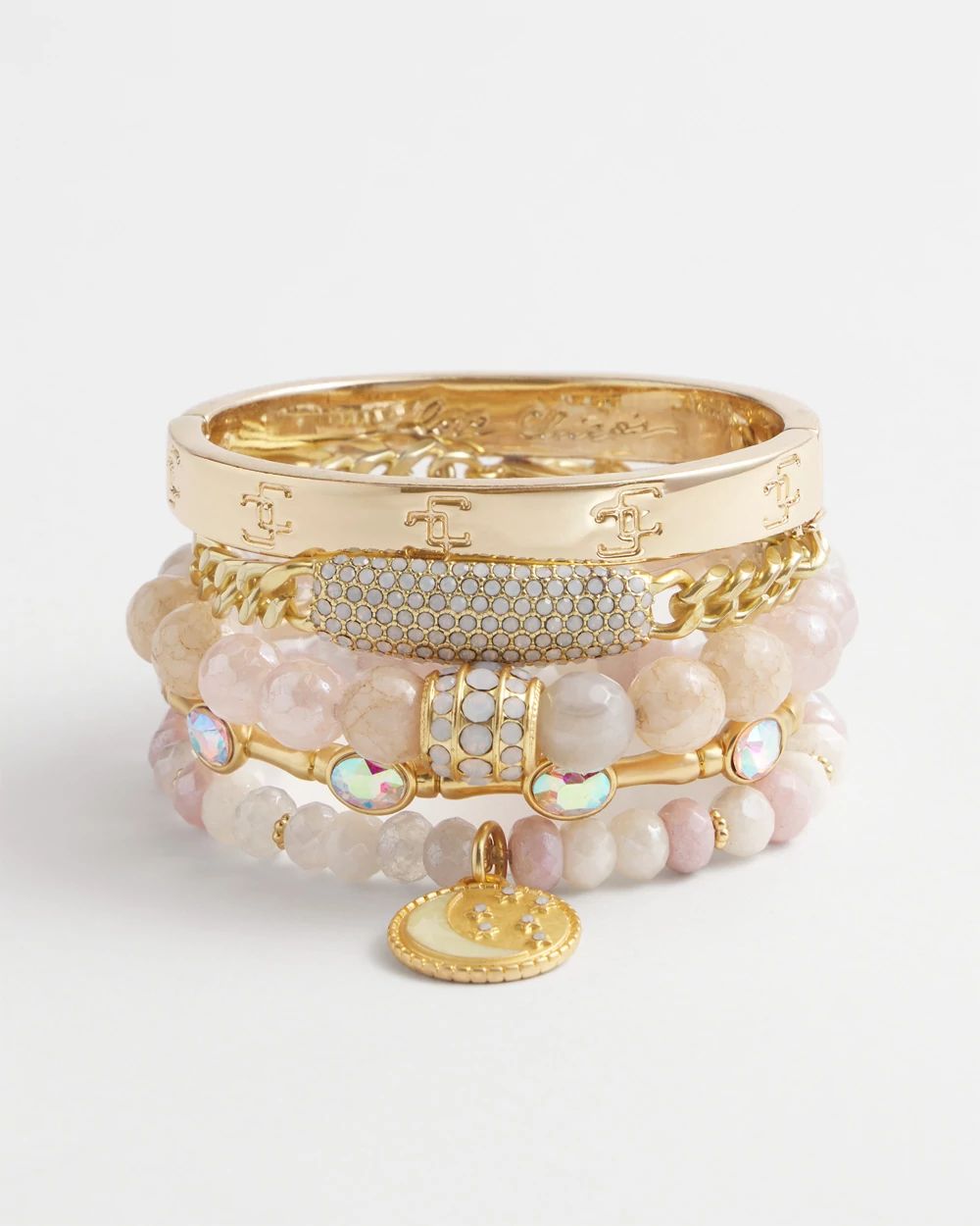 Gold Tone Stone Cuff Bracelet