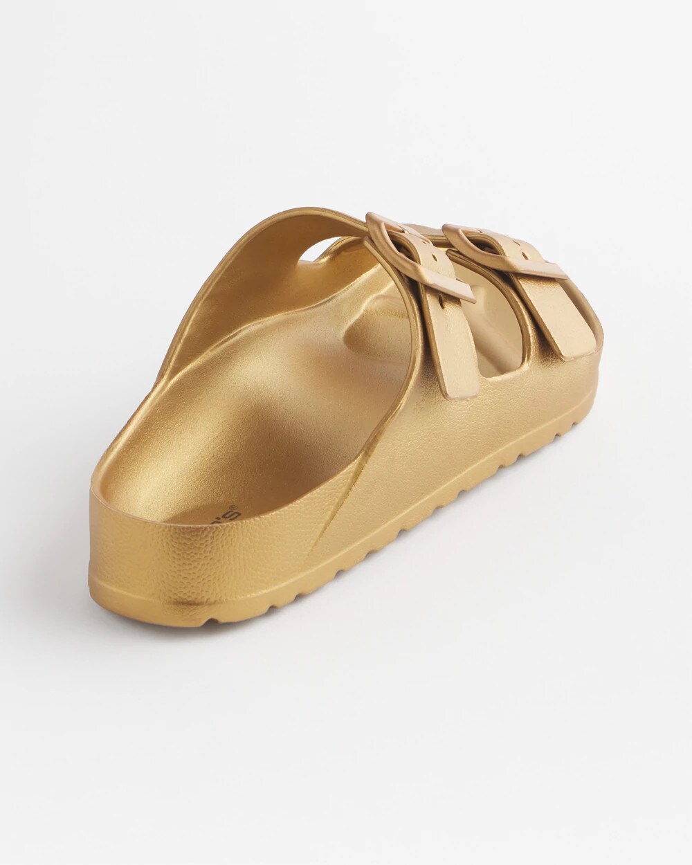 Metallic Double Buckle Pool Slides