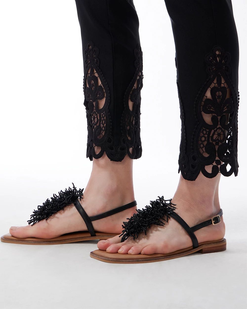 Brigitte Crochet Slim Ankle Pants