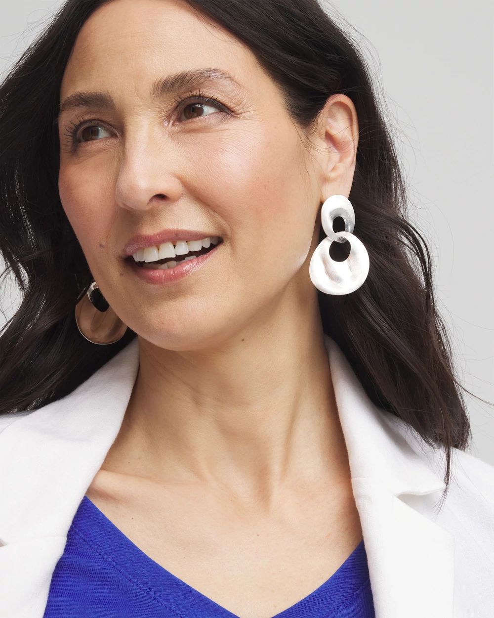 No Droop® Silvertone Doorknocker Earrings
