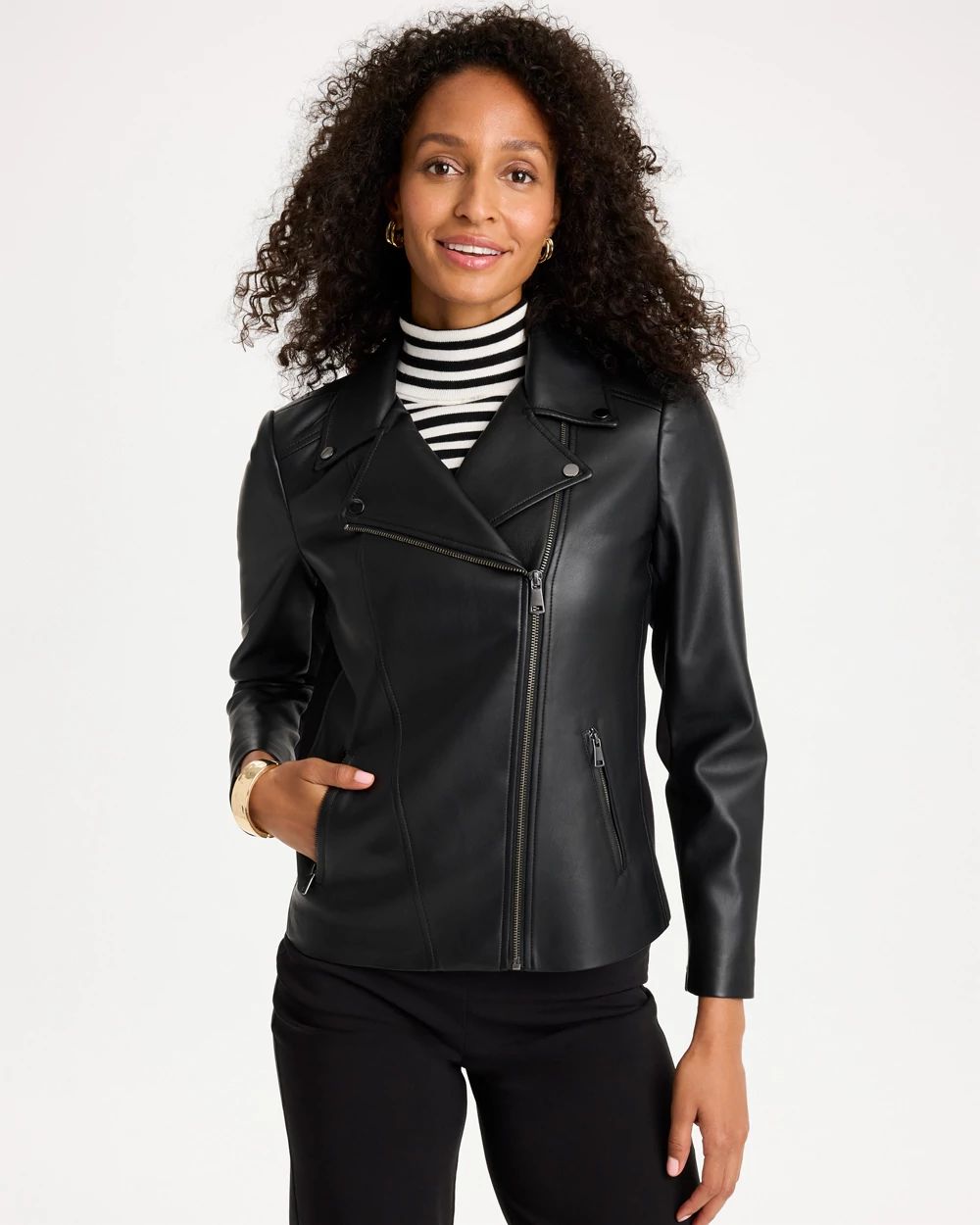 Faux Leather Moto Jacket