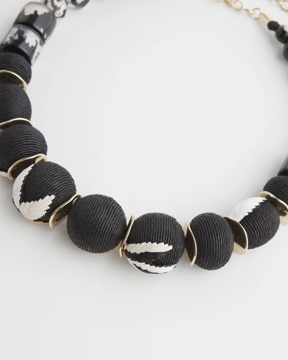Embroidered Raffia Necklace