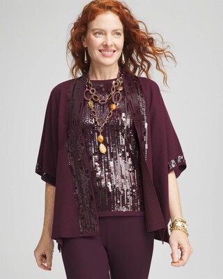 Sequin Placket Ruana