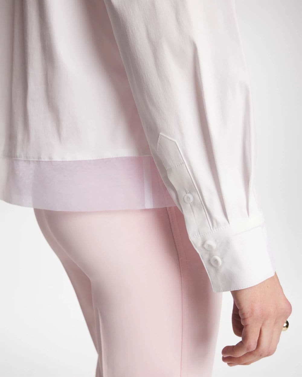 Poplin Organza Collared Shirt