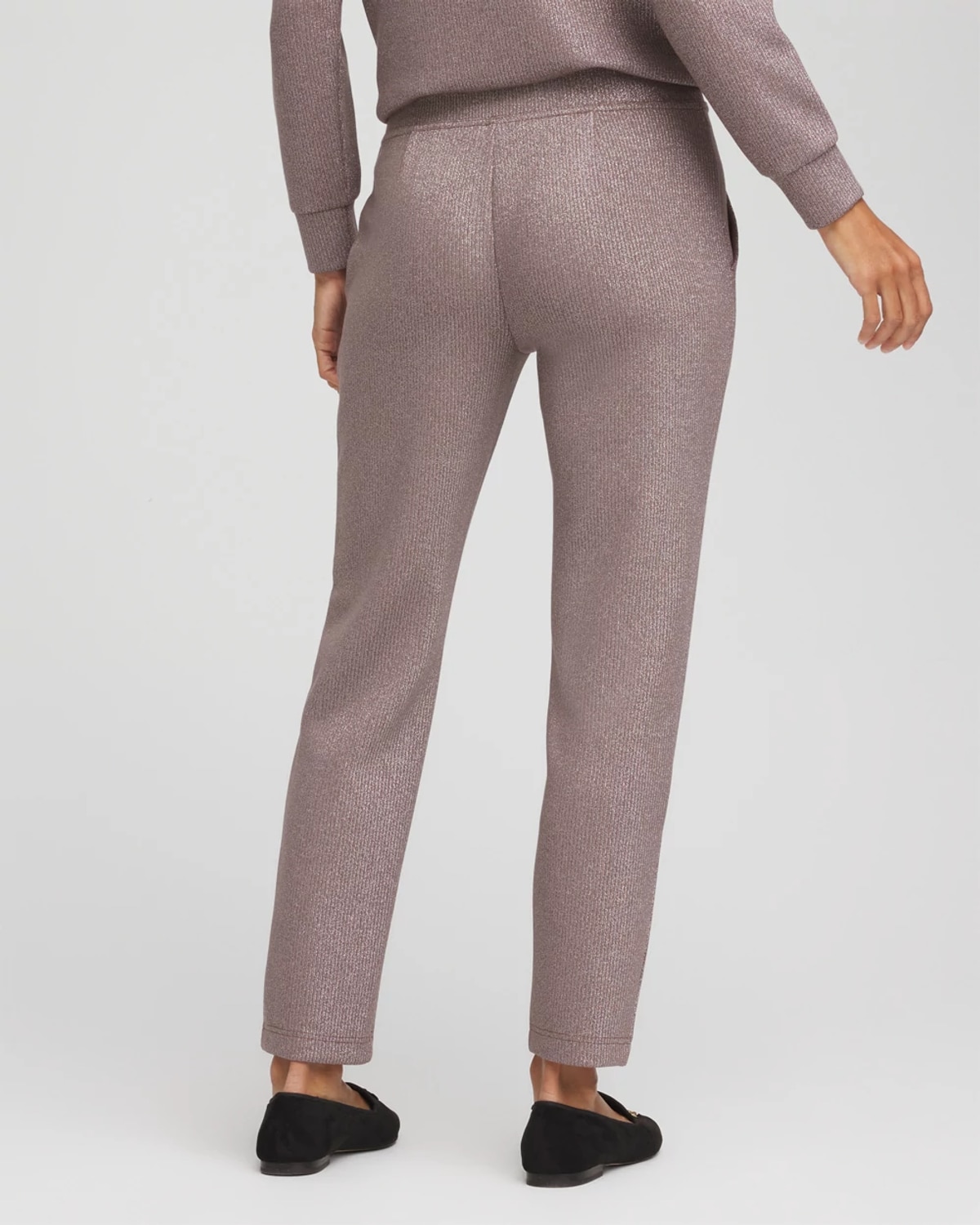Chico's Sparkle Scuba Tapered Ankle Pants In Walnut In Brown