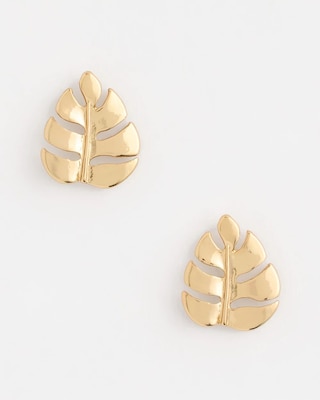 Palm Frond Stud Earrings