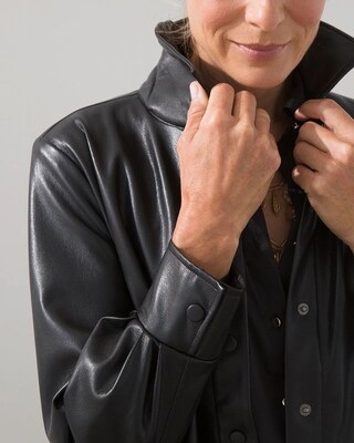 Faux Leather Shacket