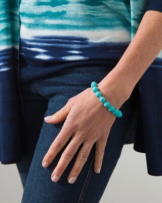Matte Teal Stretch Bracelet