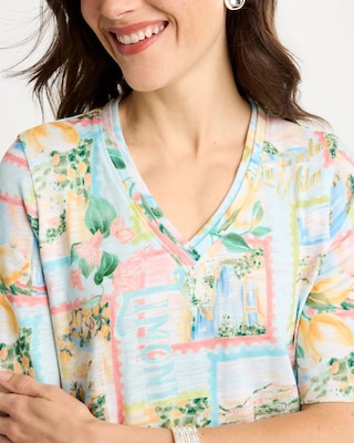 Limoni Dolci Cotton Slub V-Neck Tee click to view larger image.