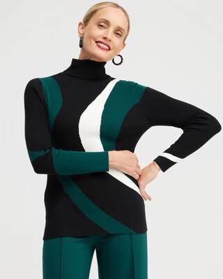 ECOVERO Intarsia Turtleneck Sweater