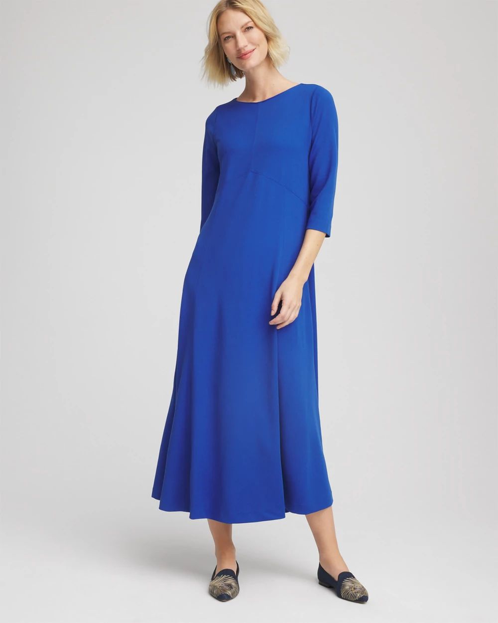 Seamed Crepe Maxi Dress