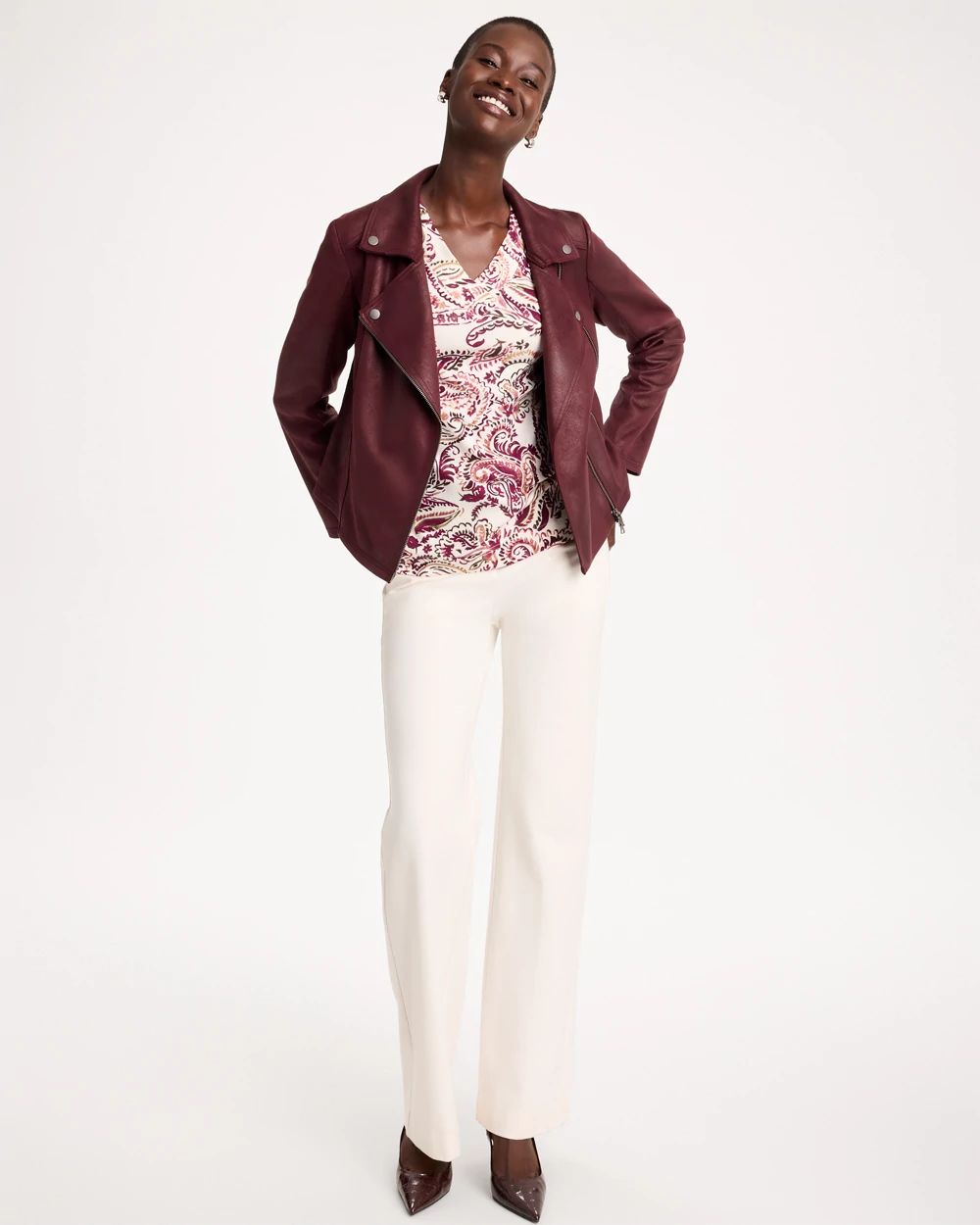 Paisley Pima Cotton 3/4 Sleeve Tee click to view larger image.