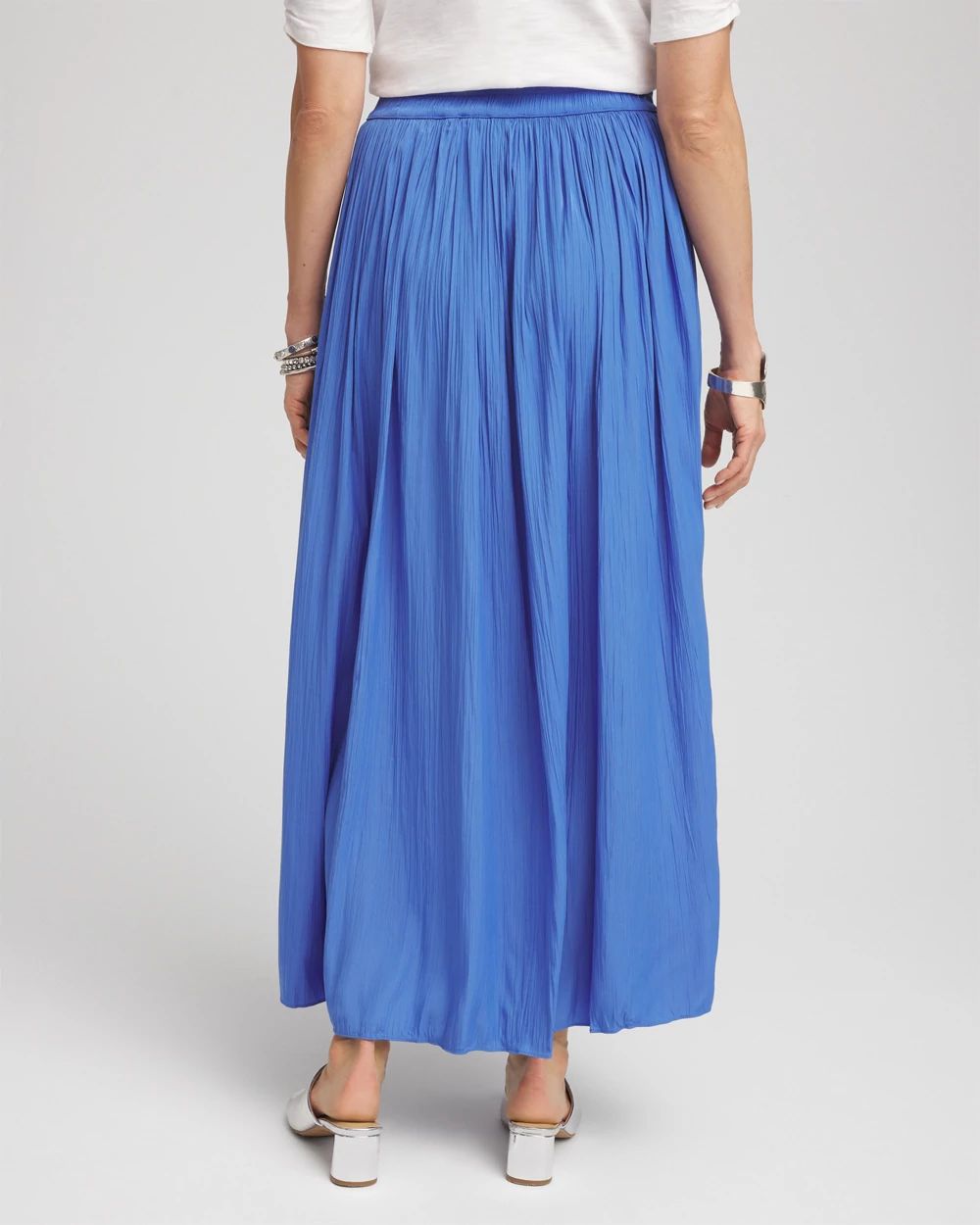 Pull-on Pleated Maxi Skirt