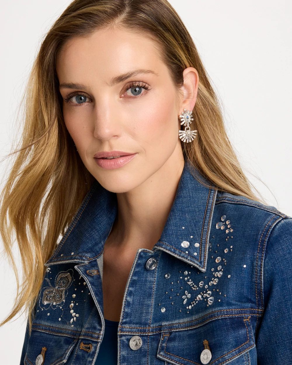 Faux Diamond Drop Earrings click to view larger image.
