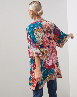 Tapestry Print Mid Length Kimono