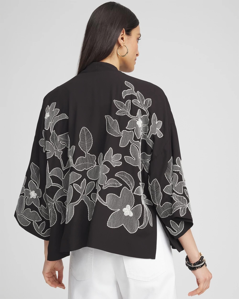 Embroidered Floral Kimono